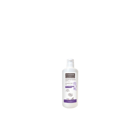 Mousse Visage Peau Délicate Nettoyante Purifiante Adoucissante Protéines de Blé Eaux Florales de Rose et Bleuet Bio CATTIER