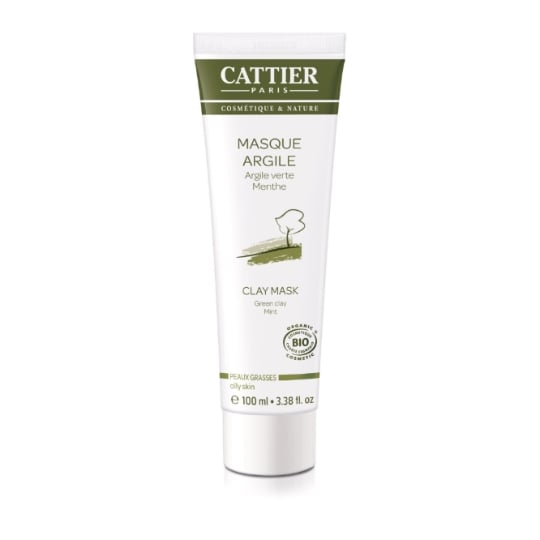 Masque Visage Peaux Grasses Purifiant A l'Argile Verte et Menthe Poivrée Bio CATTIER
