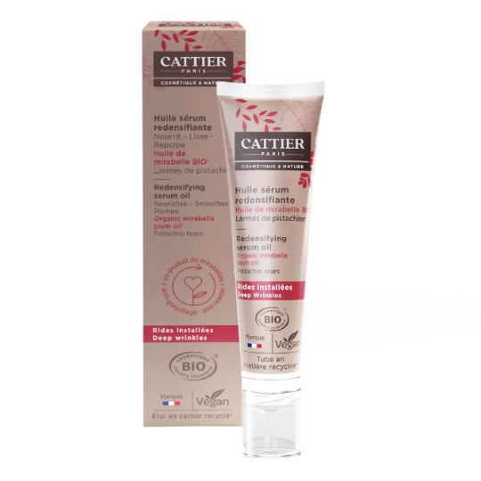 Huile Visage Femme Anti-âge Redensifiante Larmes de Pistachier et Huile de Mirabelle Bio CATTIER