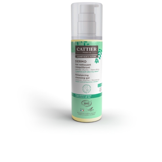 Gel douche Visage Peaux Mixtes à Grasses Dermo Rééquilibrant Bio CATTIER