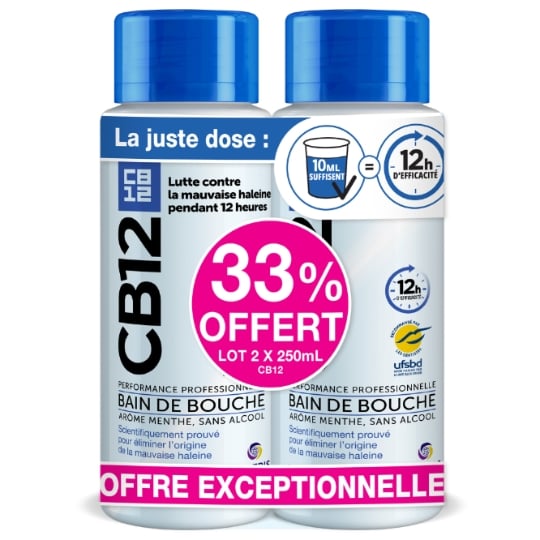 Bain de bouche Menthe Fraîche Protège 12h Sans Alcool CB 12