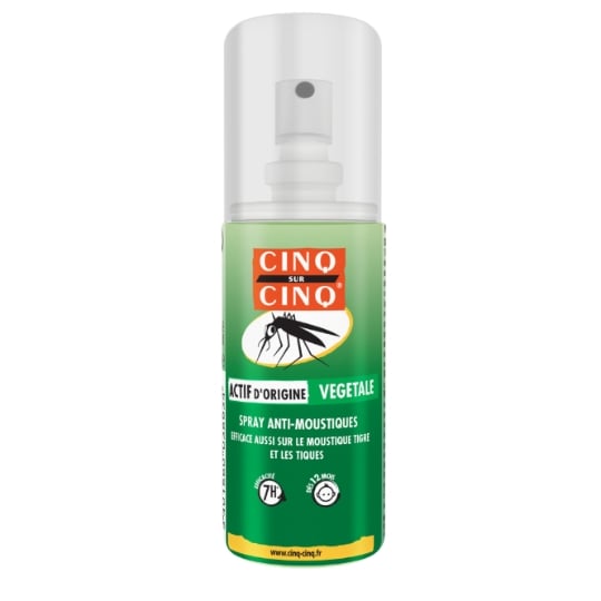 Anti-moustiques Spray Actif d'Origine Végétale Citriodiol Efficacité 7h CINQ SUR CINQ
