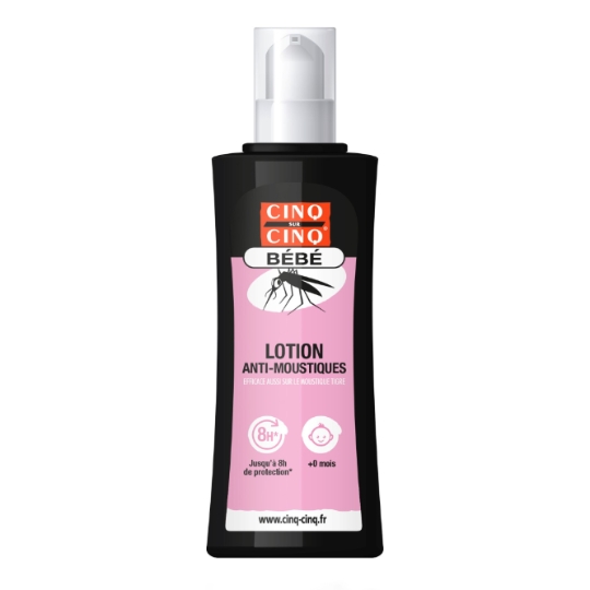 Anti-moustiques Lotion Bébé Zones Tempérées Efficacité 6h CINQ SUR CINQ