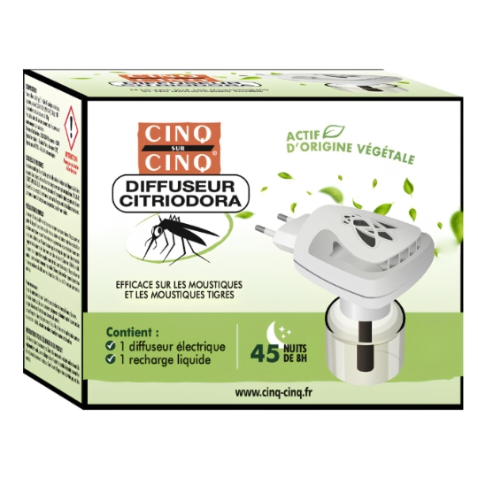 Anti-moustiques Electrique Répulsif Citronnelle 45 Nuits CINQ SUR CINQ