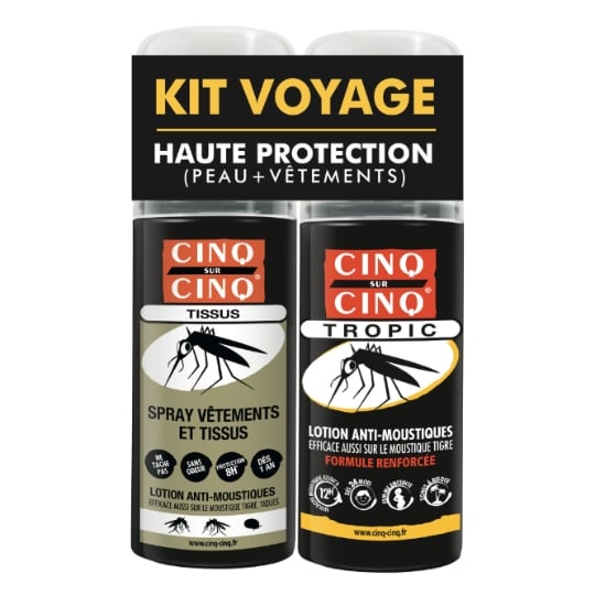 Anti-moustiques Lotion Haute Protection Peau et Vêtements Efficacité 8h CINQ SUR CINQ