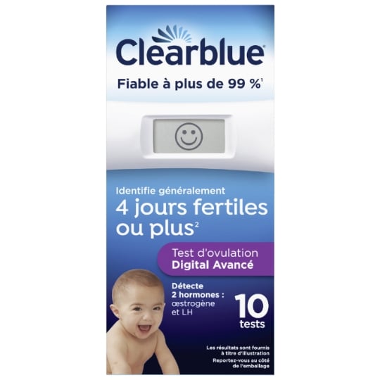 Test d'ovulation Digital Lecture de Deux Hormones CLEARBLUE