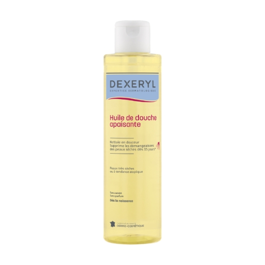 Huile de douche Corps Peaux Sèches ou à Tendance Atopique Apaise et Supprime les Démangeaisons Dexeryl Essentiel DEXERYL