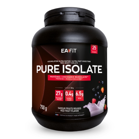Proteine Pure Isolate Saveur Fruits Rouges Croissance Musculaire Assimilation Ultra Rapide EAFIT CONSTRUCTION MUSCULAIRE
