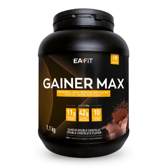 Proteine Gainer Max Saveur Double Chocolat Prise de Masse Musculaire EAFIT CONSTRUCTION MUSCULAIRE