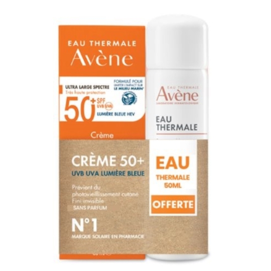 Crème solaire Visage Peau Sensible Très Haute Protection Spf 50+ Sans Parfum EAU THERMAL AVENE