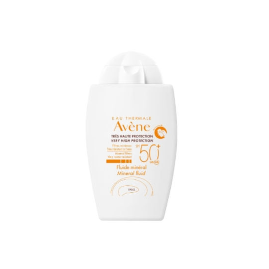 Crème solaire Fluide Visage Minéral Très Haute Protection Spf 50+ Sans Parfum Résistant à l'Eau EAU THERMALE AVENE