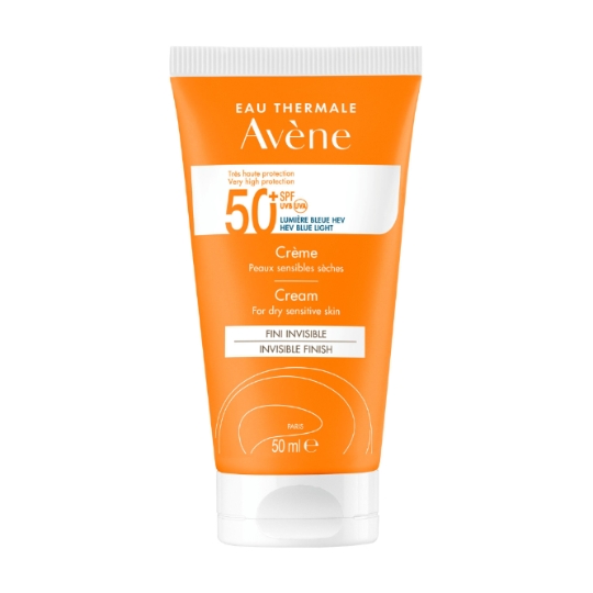 Crème solaire Visage Peau Sensible Sèche Très Haute Protection Spf 50+ Fini Invisible Résistante à l'Eau EAU THERMALE AVENE