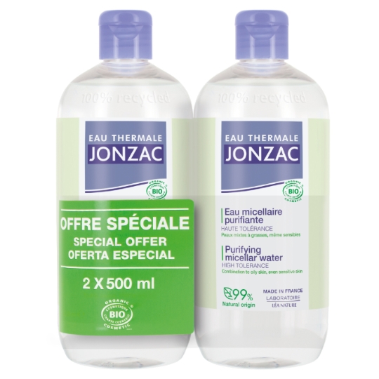 Eau micellaire Visage Peau Mixte à Grasse Purifie et Assainit Bio EAU THERMALE JONZAC
