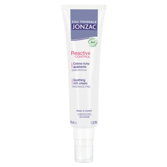 Crème Riche Apaisante Visage Peau Intolérante et Allergique Sans Parfum Bio Reactive EAU THERMALE JONZAC