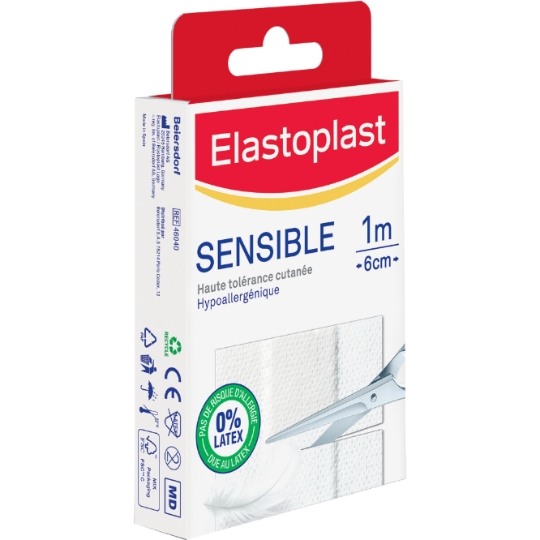 Bande Sensitive Hypoallergénique Anti-bactérien 10x6 cm ELASTOPLAST