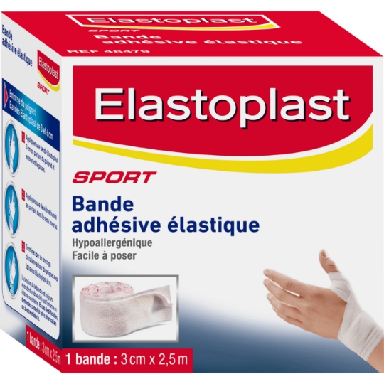 Bande Adhésive Elastique Hypoallergénique 3x2,5 cm Sport ELASTOPLAST