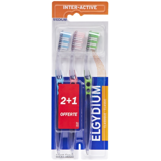 Brosse à dents Medium Interdentaire Complète et Adaptée Inter-Active ELGYDIUM