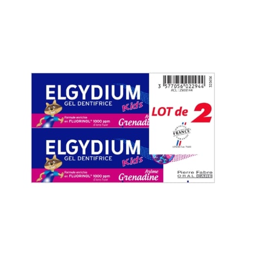 Dentifrice Enfant 2-6 ans Anti-caries Goût Grenadine ELGYDIUM