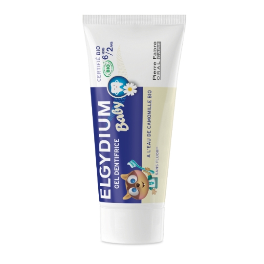 Dentifrice Gel Bébé 6 mois+ Sans Fluor Camomille Bio ELGYDIUM