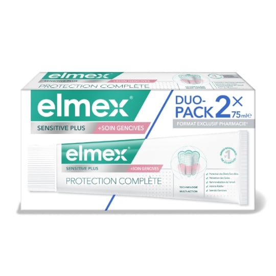 Dentifrice Sensitive Plus Protection Complète Soin Gencives Multi-Action Protection Des Dents Sensibles Prévention Des Caries Reminéralisation De L'émail Haleine Fraîche ELMEX