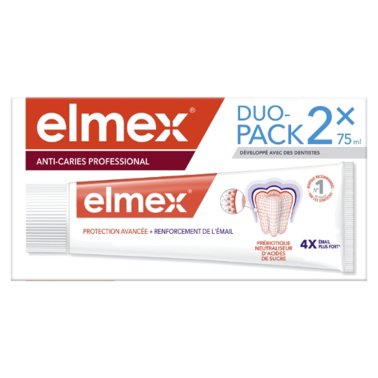 Dentifrice Anti-caries Professionnel Neutralisation Acides de Sucre ELMEX