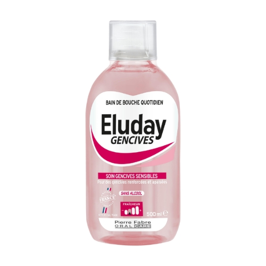 Bain de bouche Gencives Sensibles Apaise et Assainit Sans Alcool ELUDAY