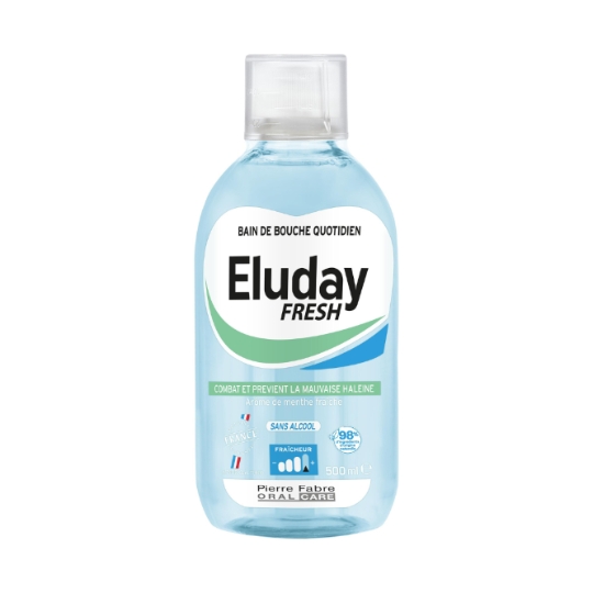 Bain de bouche Contre la Mauvaise Haleine Fraîcheur Longue Durée Sans Alcool Eluday Fresh ELUDAY