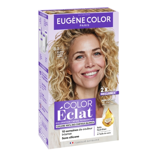 Coloration Cheveux Permanente 8.3 Blond Clair Doré Color Eclat EUGENE COLOR