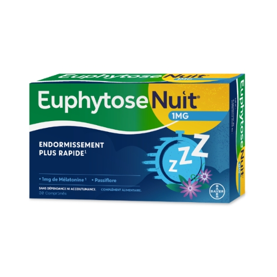 Complément alimentaire Sommeil Endormissement Rapide Melatonine Passiflore Nuit EUPHYTOSE