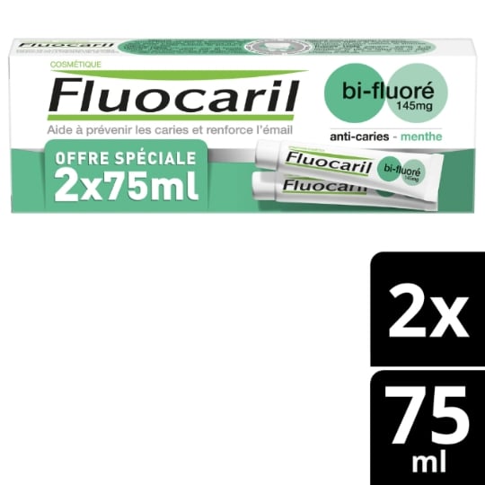 Dentifrice Bi-fluoré Menthe Anti-caries Renforce l'Email FLUOCARIL