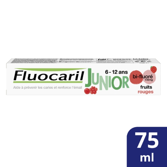 Dentifrice Enfant 6-12 ans Anti-caries et Renforce l'Email Goût Fruits Rouges FLUOCARIL