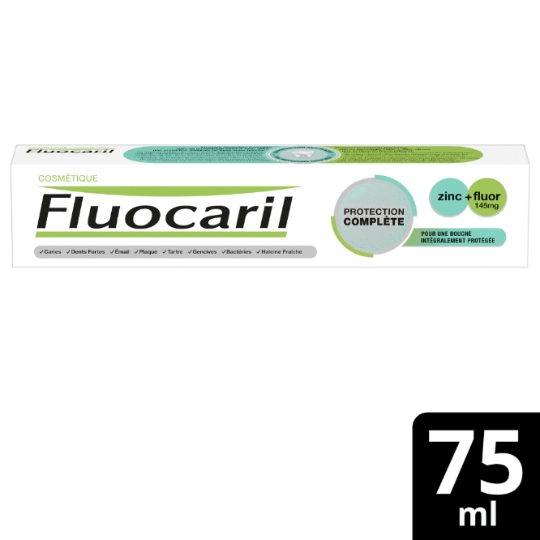 Dentifrice Protection Complète Zinc et Fluor Anti-bactérien FLUOCARIL