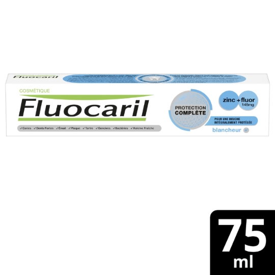 Dentifrice Protection Complète Blancheur Zinc et Fluor FLUOCARIL