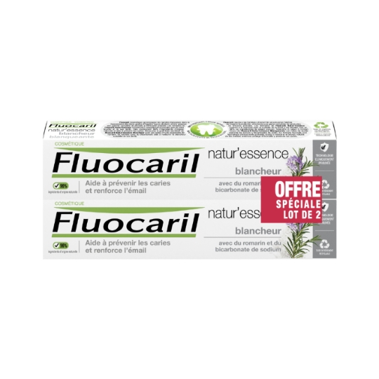 Dentifrice Blancheur Romarin & Bicarbonate de Sodium Protection Caries Plaque et Tartre Bio FLUOCARIL