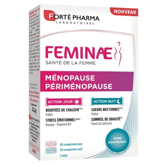 Complément alimentaire Ménopause Périménopause Atténuer les Désagréments Jour et Nuit FORTE PHARMA