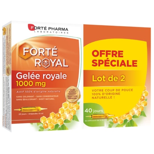 Gelée royale Gelée Royale 1000mg 100% Origine Naturelle FORTE PHARMA