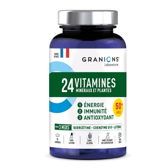 Complément alimentaire 24 Vitamines et Minéraux Essentiels Sénior GRANIONS