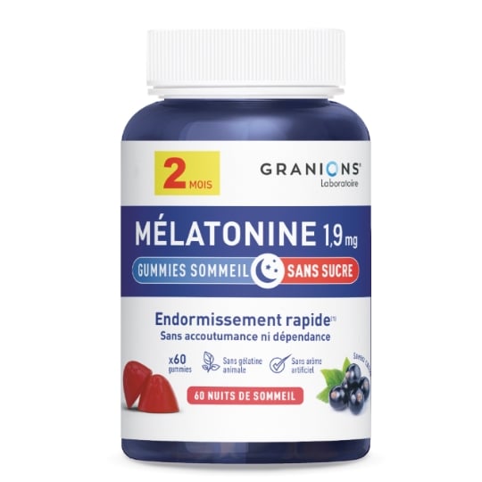 Complément alimentaire Endormissement Rapide Mélatonine Cassis GRANIONS