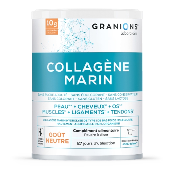 Collagène Marin pour Peau Cheveux Os Muscles Ligaments Tendons GRANIONS