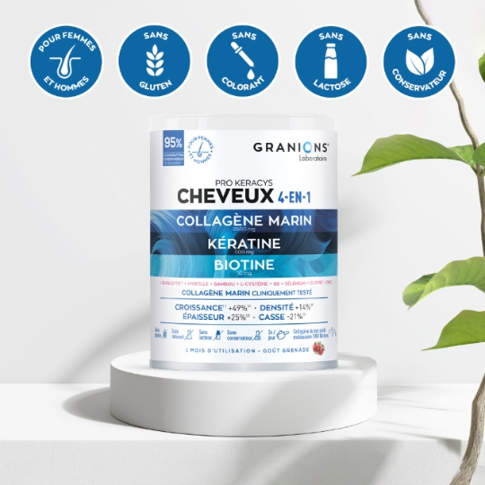 Complément Alimentaire Cheveux 4 en 1  - Pro Keracys GRANIONS