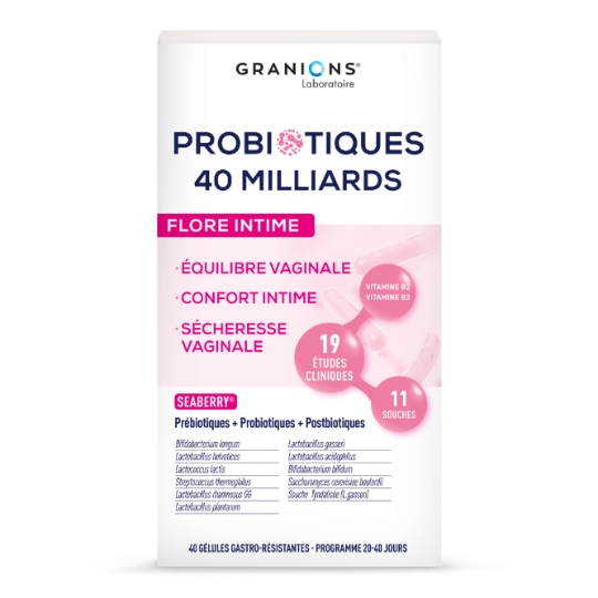 Complément Alimentaire Probiotiques 40 Milliards Flore Intime GRANIONS PROBIOTIQUES
