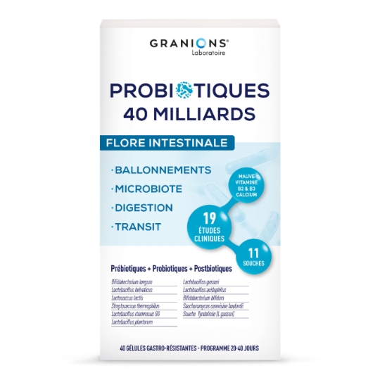 Complément Alimentaire Probiotiques 40 Milliards Flore Intestinale GRANIONS PROBIOTIQUES
