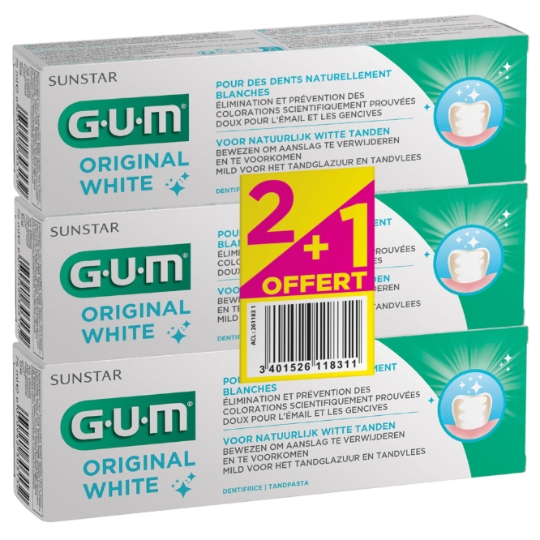 Dentifrice Original White Anti-tâches Dents Blanches GUM