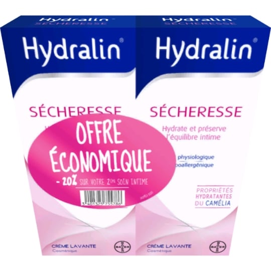 Crème intime Lavage Sécheresse à l'Extrait de Camellia Japonica HYDRALIN