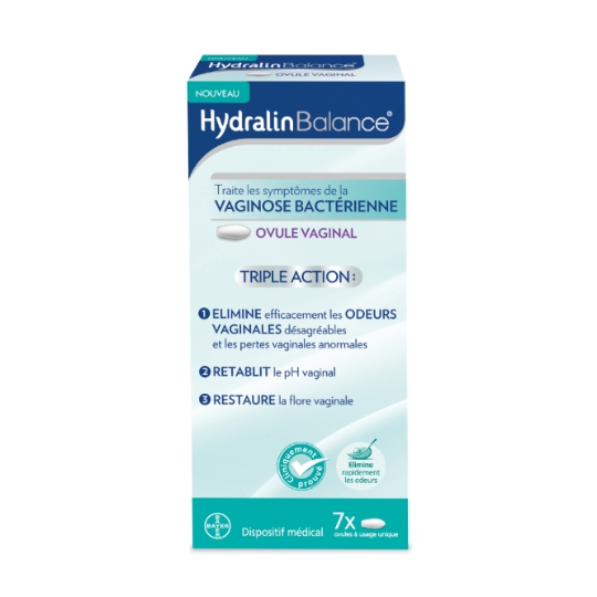 Ovules Vaginales Traite la Vaginose Bactérienne Triple Action Élimine les Odeurs Rétablit le PH Vaginal Restaure la Flore Vaginale Hydralinbalance HYDRALIN BALANCE