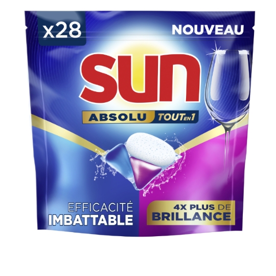 Capsules Lave-vaisselle Brillance Tout En 1 Absolu SUN