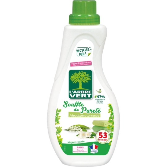 Adoucissant Concentré Hypoallergénique Muguet Jasmin L'ARBRE VERT