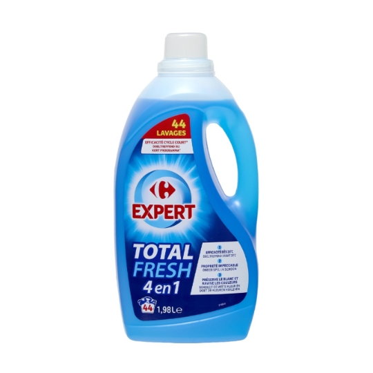 Lessive liquide 4 en 1, efficacité cycle court et efficacité dès 20°C Carrefour