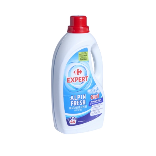 Lessive liquide formule concentrée, efficacité cycle court et préserve le blanc et les couleurs CARREFOUR EXPERT