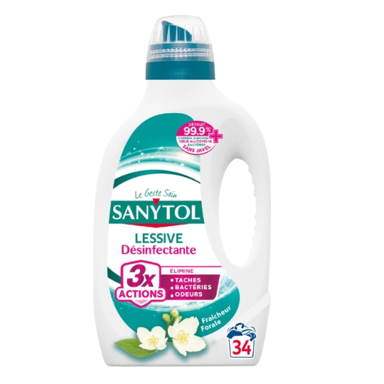 Lessive Liquide Désinfectante Fraîcheur Florale SANYTOL